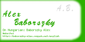 alex baborszky business card